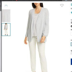✨NWOT Eileen Fisher Metallic Wool Open Cardigan S